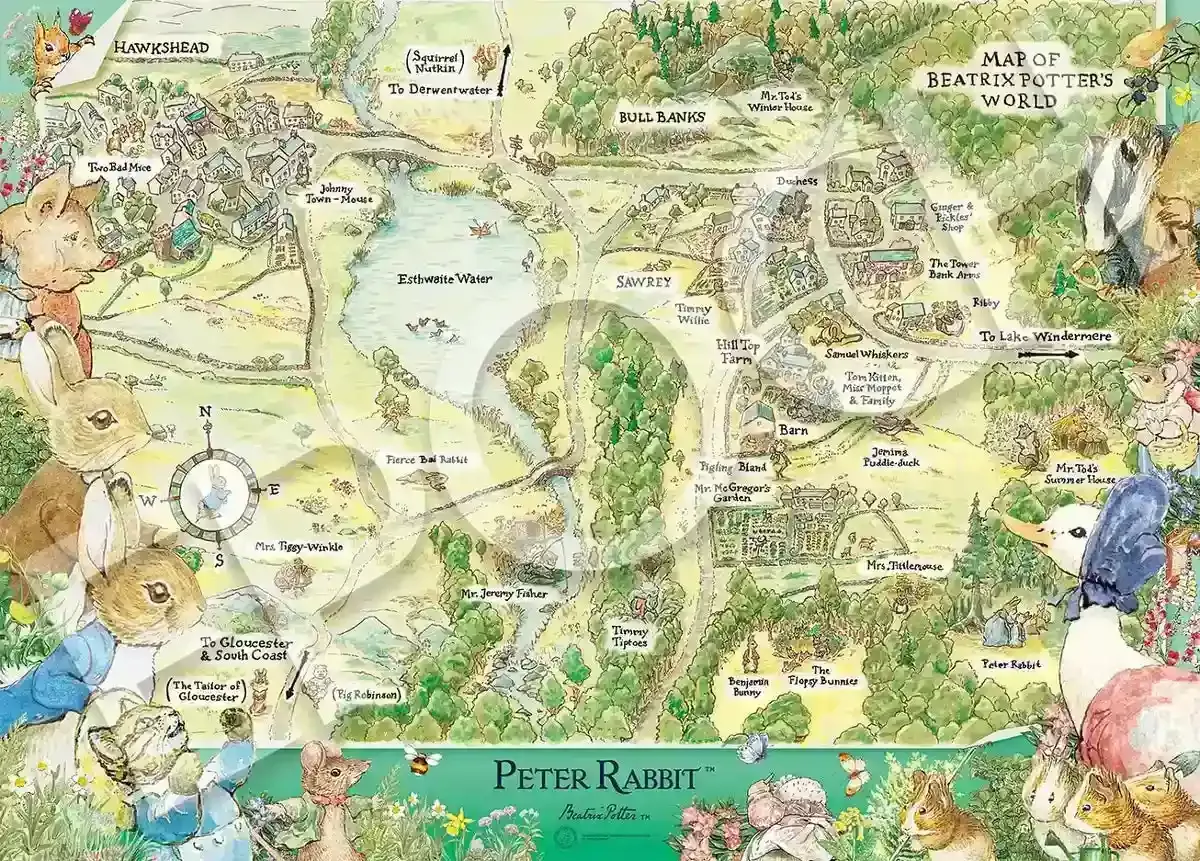 EPOCH 06-515S Jigsaw Puzzle Peter Rabbit Map Of Beatrix Potter'S World 500 Pieces