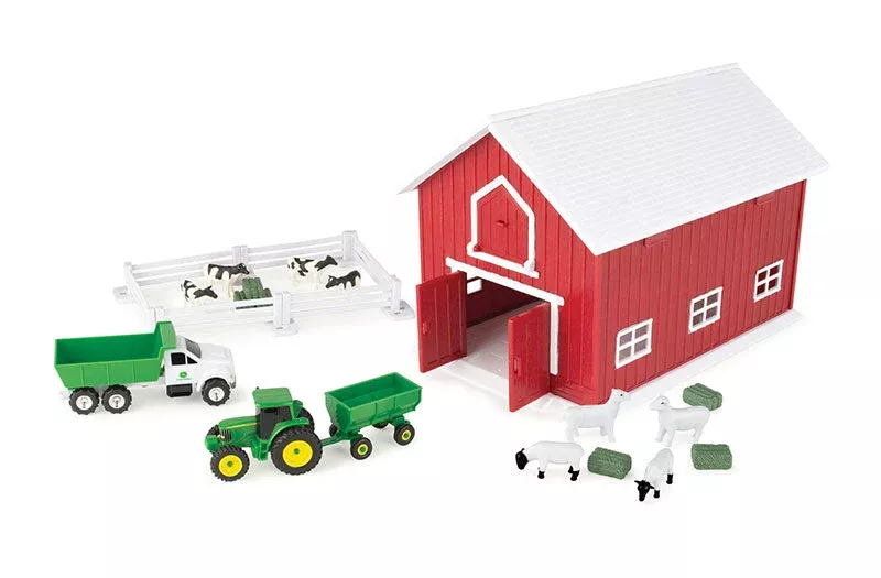 Ertl 47333 1/64 Scale John Deere Red Barn Playset 24 -Piece Playset