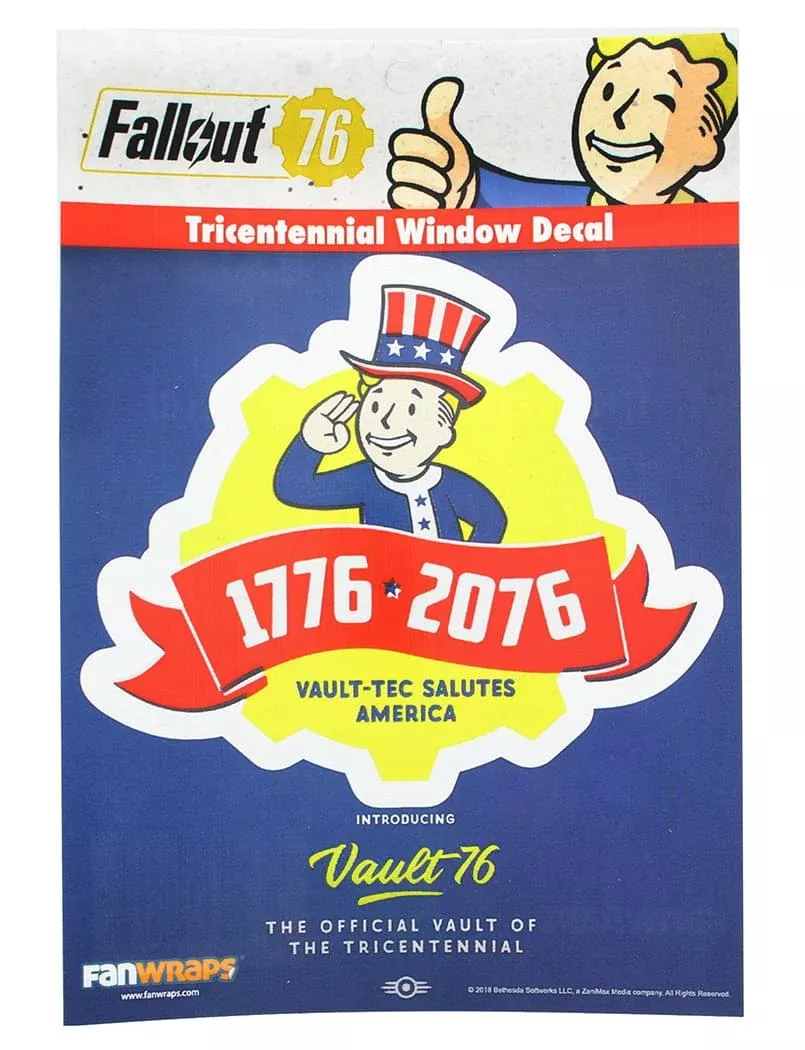 Fallout 76 Tricentennial Logo Window Decal
