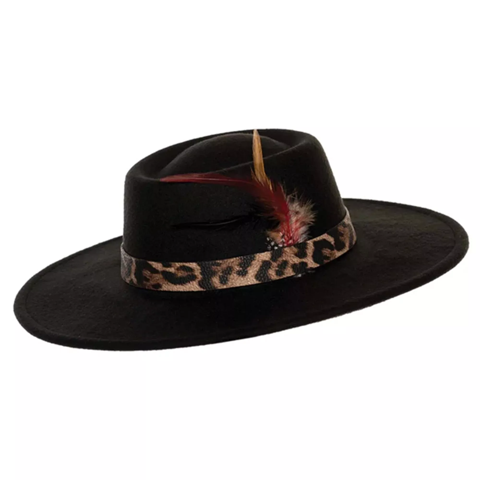 Faux Leather Pimp Hat Adult Costume Accessory | Black