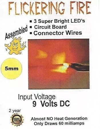 Fire LED Lights & Kits for Models, 7-19 volts AC/DC/DCC EVDU3F