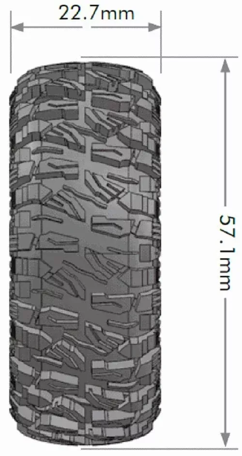 Front and Rear CR-Mallet 1/18, 1/24 1" Crawler Tires LOULT3367VI