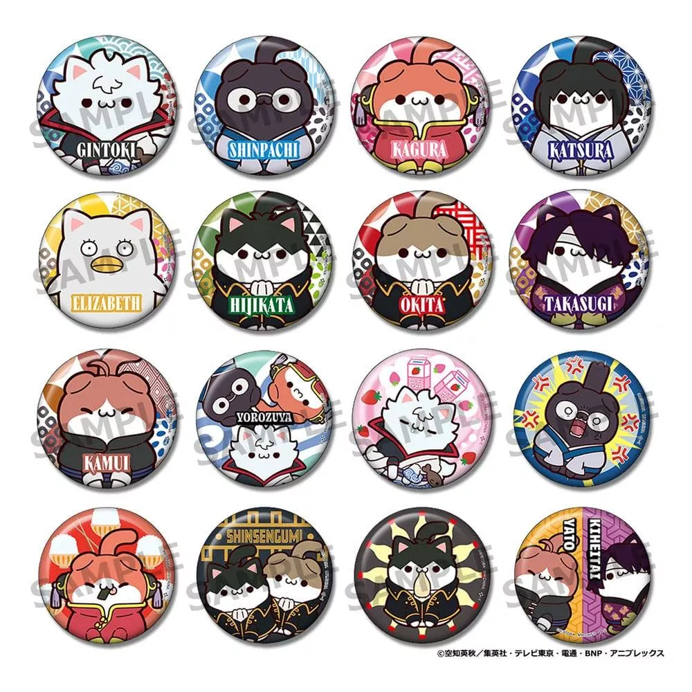 Gintama Mega Cat Project Nyantama! Pins 3cm Blind Box Assortment (16)