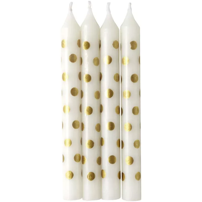 Gold Dot Birthday Candles