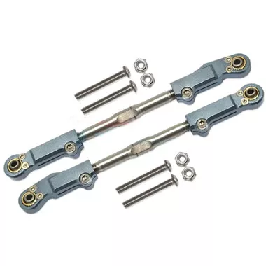 GPM Aluminum + Stainless Steel Rear Upper Arm Tie Rod Grey : ARRMA 1/8 Kraton 6S