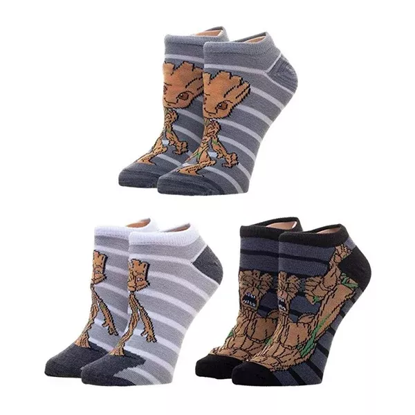 Guardians Of The Galaxy Groot Three Pair Ankle Socks