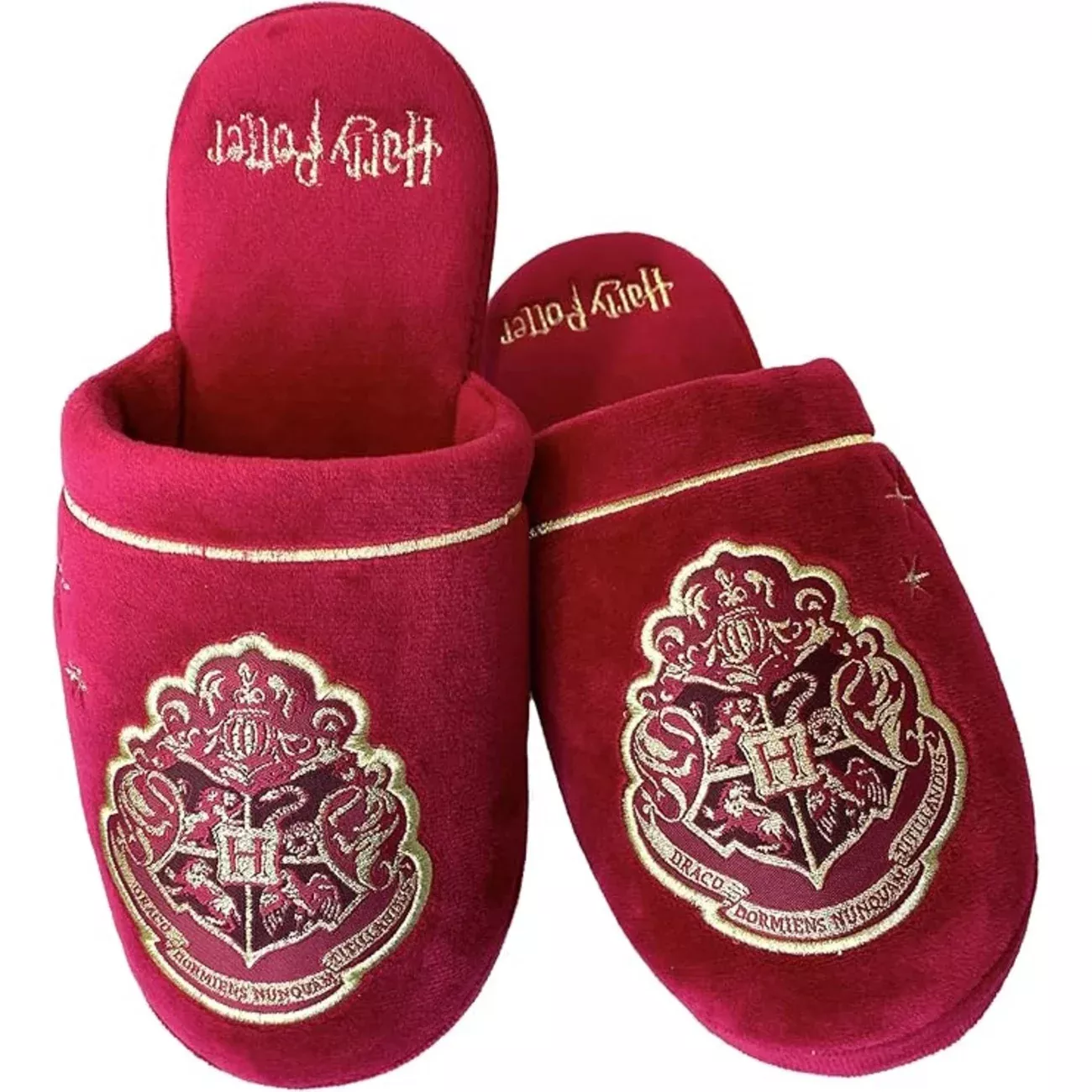 Harry Potter Slippers Hogwarts Gold on Burgundy EU 38-41