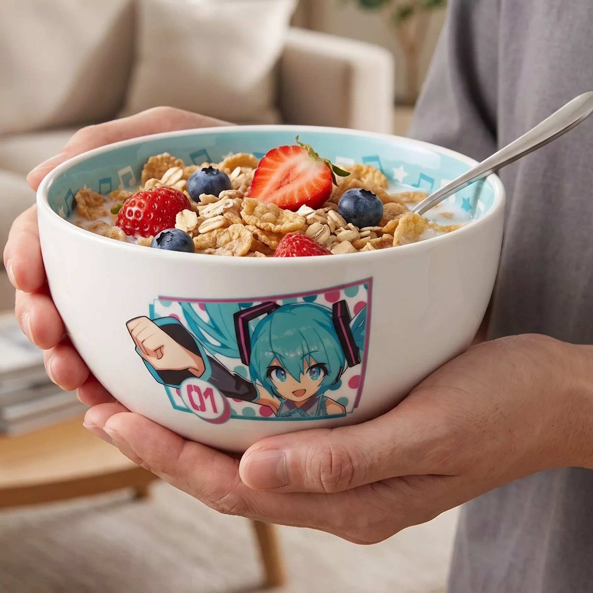 Hatsune Miku - Treble Clef Cereal Bowl