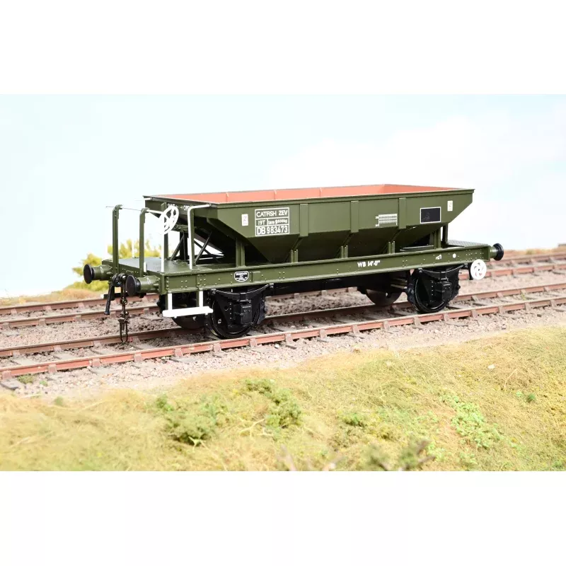 Heljan 7mm O Gauge 4356 BR Olive (Late) 'Catfish' Ballast Hopper No.DB983473 - Boxed