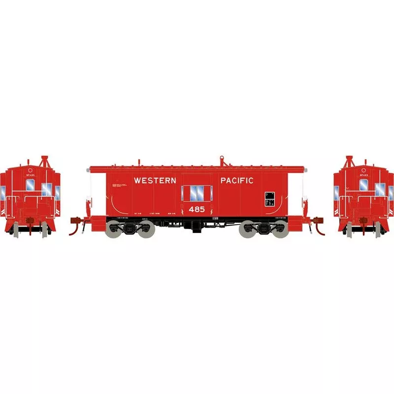 HO 481-Class ICC Bay Window Caboose w/Lights, Western Pacific #485