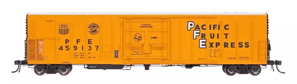 HO Scale Pacific Fruit Express - Late Roof & Hydra-Cushion Underframe