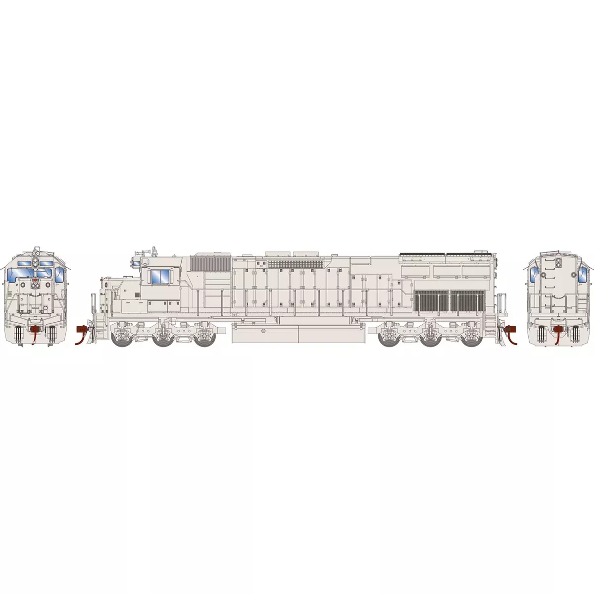 HO Scale SD45T-2 Locomotive, Undecorated/Southern Pacific