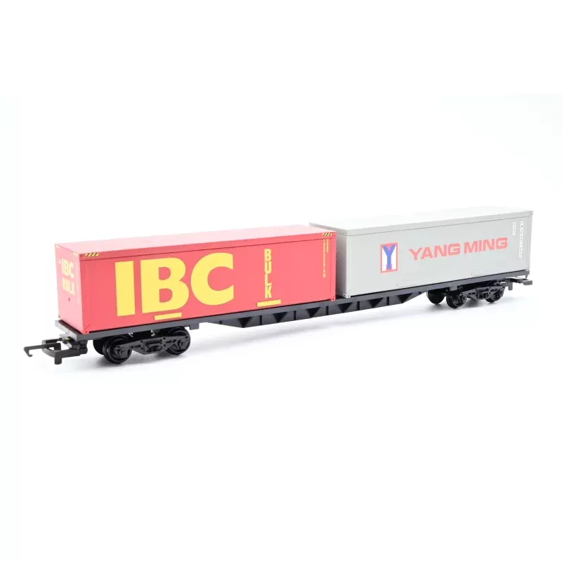 Hornby OO Gauge R6140 Container Flat w/ 30ft Containers IBC & Yang Ming - Boxed