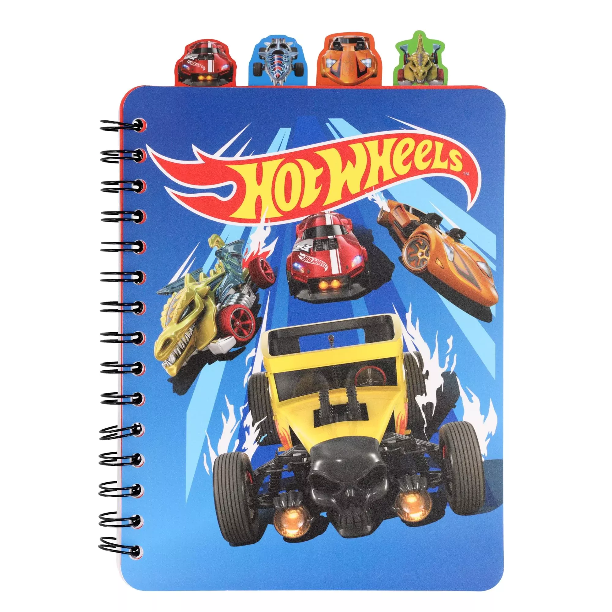 Hot Wheels 4-Tab Spiral Notebook With 160 Dotted Sheets | 6 x 9 Inches