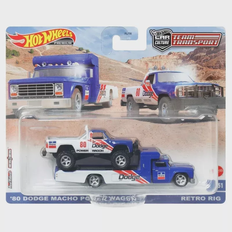hot wheels team transport 80 dodge macho power wagon retro rig #51