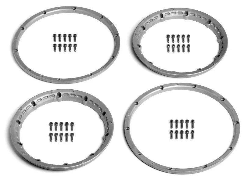 HPI Racing 3272 Heavy-Duty Wheel Beadlock Rings Silver (2 pieces) Baja