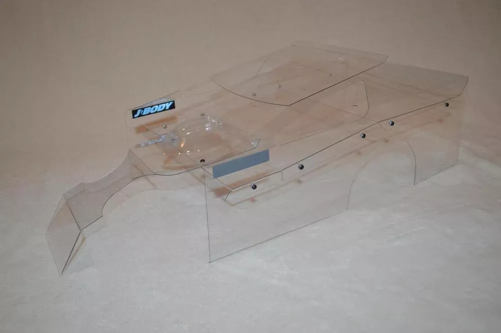 J-Body Stock Mudboss Clear Body with S-225 Hood Scoop