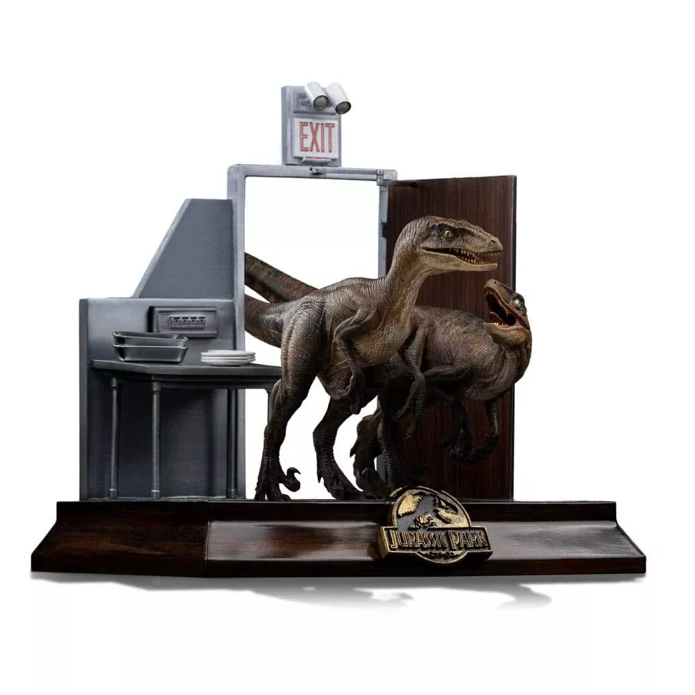 Jurassic Park Art Scale Statue 1/10 Raptors at the Kitchen's Door 28cm