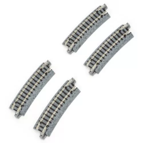 Kato 20-111 N Scale 282mm (11") Radius 15º Curve Track [4 pcs] UniTrack