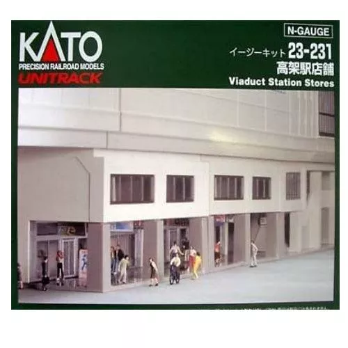 Kato 23-231 N Scale Kit Double Track Viaduct Station Shops UniTrack