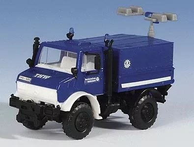 Kibri 18467 HO Scale Emergency - Technical Help Service (THW) - Light Trucks -- Unimog Field Generator/Light Plant w/Light Mast