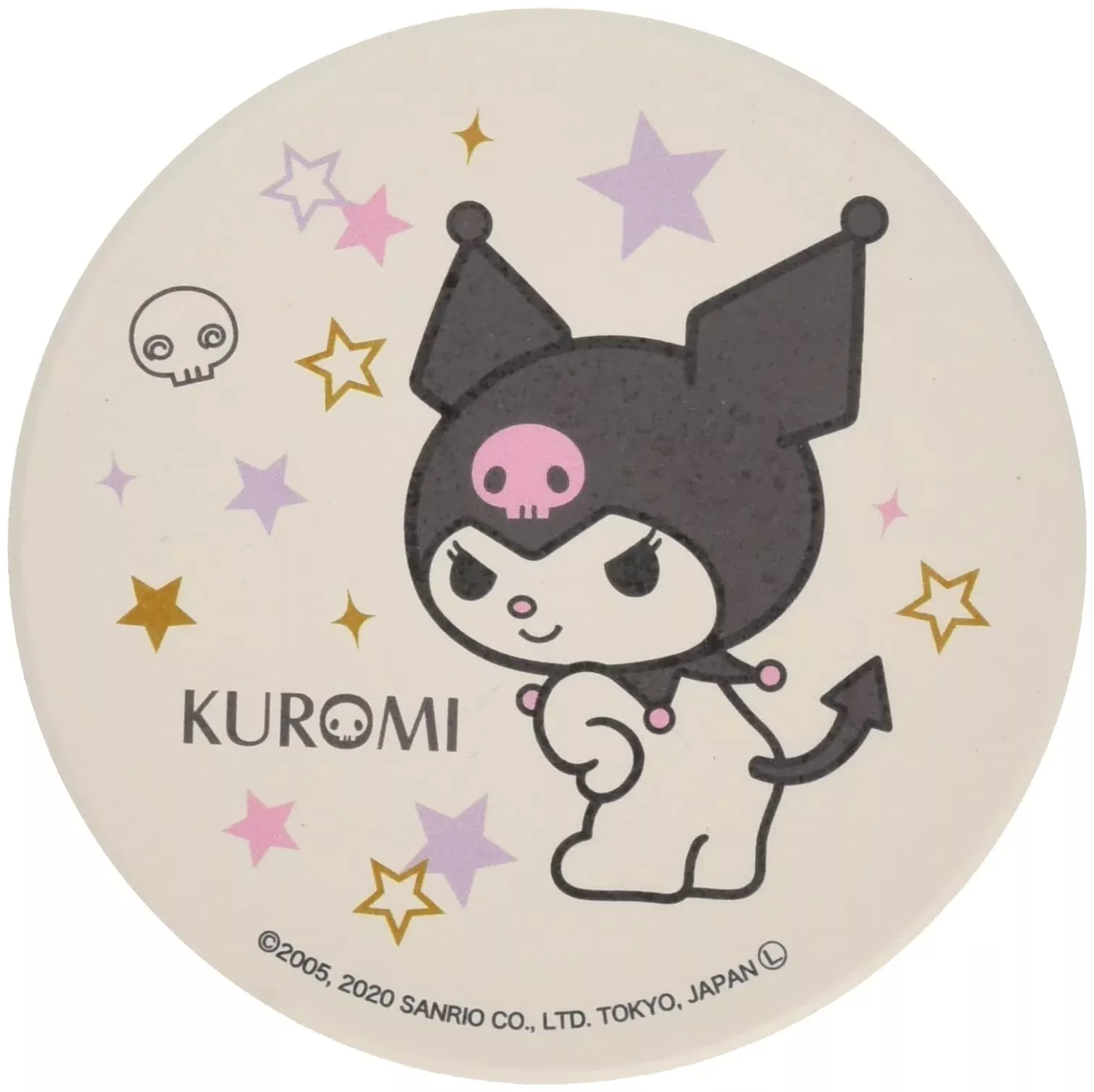 Kinsei Pottery Sanrio (Sanrio)KuromiStars Ceramic Water Absorption Coaster 9Cm 315516 White