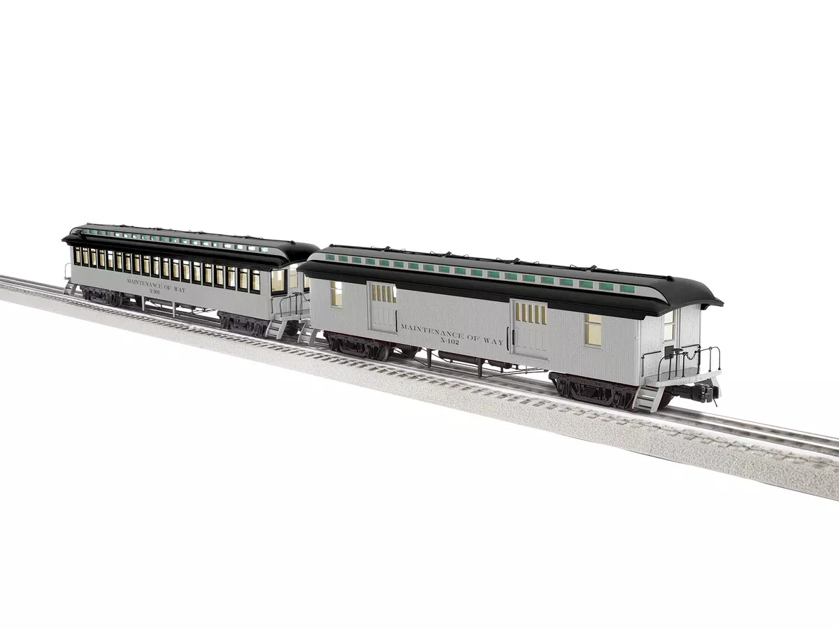 Lionel 2227400 O Scale Wood Baggage and Coach Set MOW