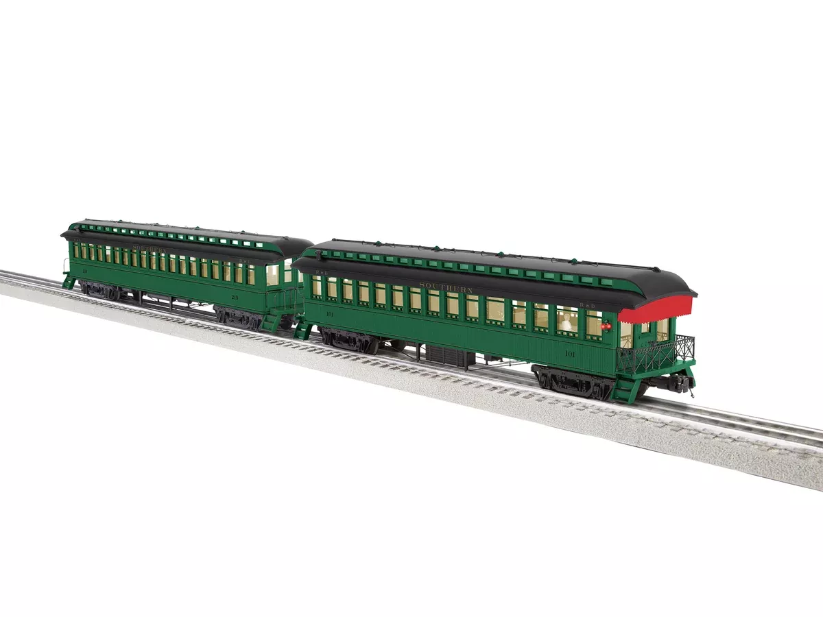 Lionel 2227480 O Scale Wood Coach and Observation Set Southern