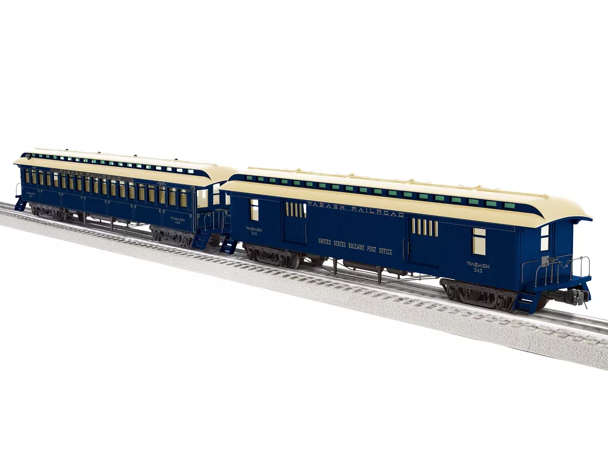 Lionel 2227490 O Scale Wood Baggage and Coach Set Wabash