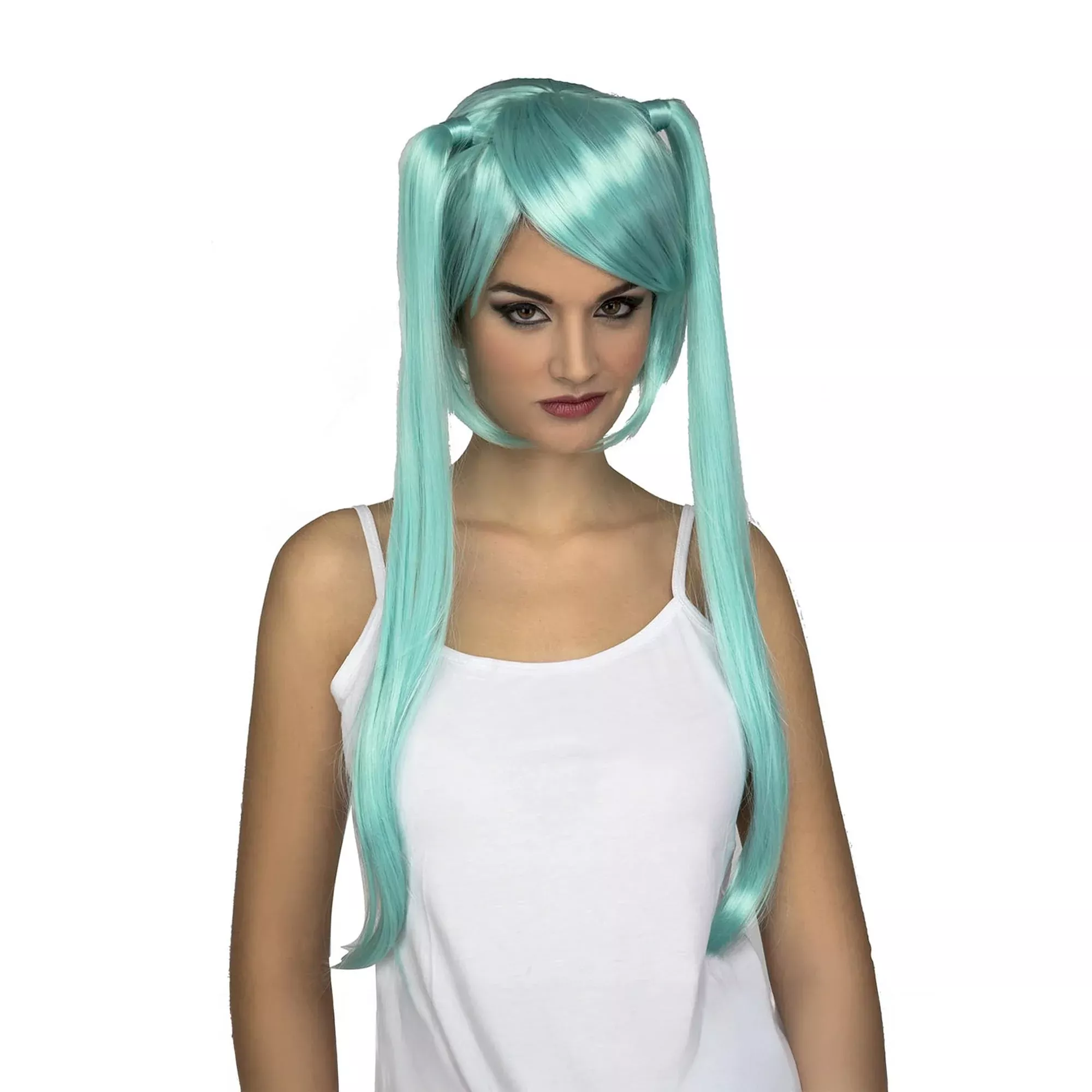 Long Blue Manga Adult Costume Wig