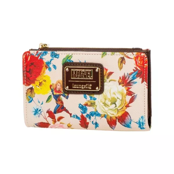Loungefly Captain Marvel Floral Bifold Wallet