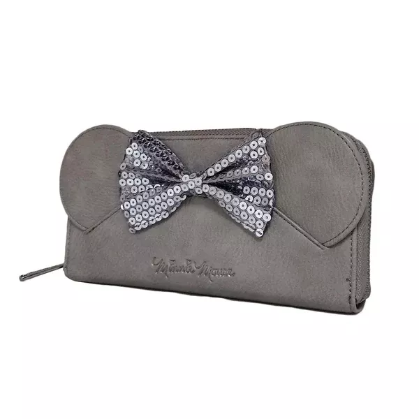 Loungefly Disney Minnie Mouse Sequin Bow Gray Wallet