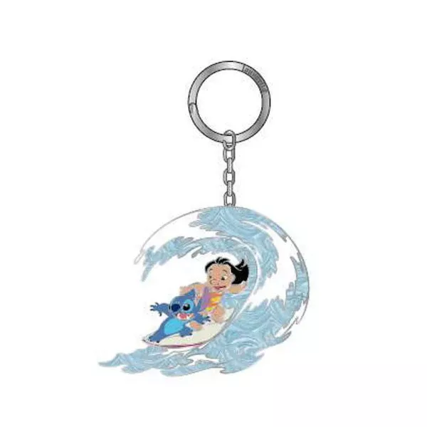 Loungefly Lilo And Stitch Surfing Metal Keychain