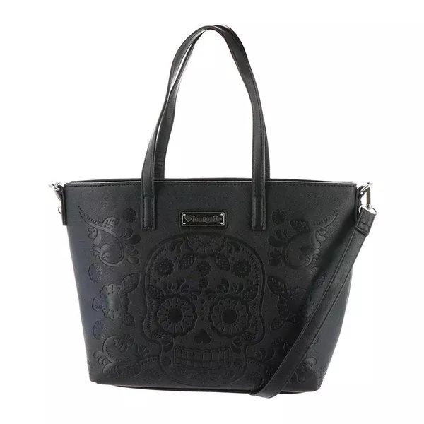 Loungefly Sugar Skull Black Grey Tote Bag Purse