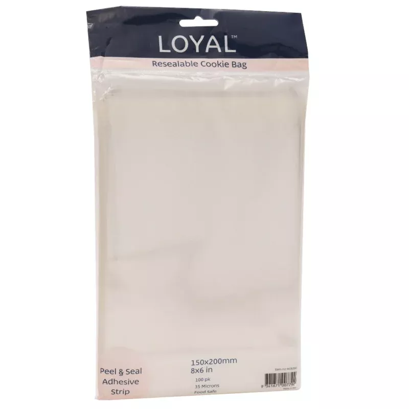 Loyal Bakeware Resealable Cookie Bag, 8x6, Pack of 100