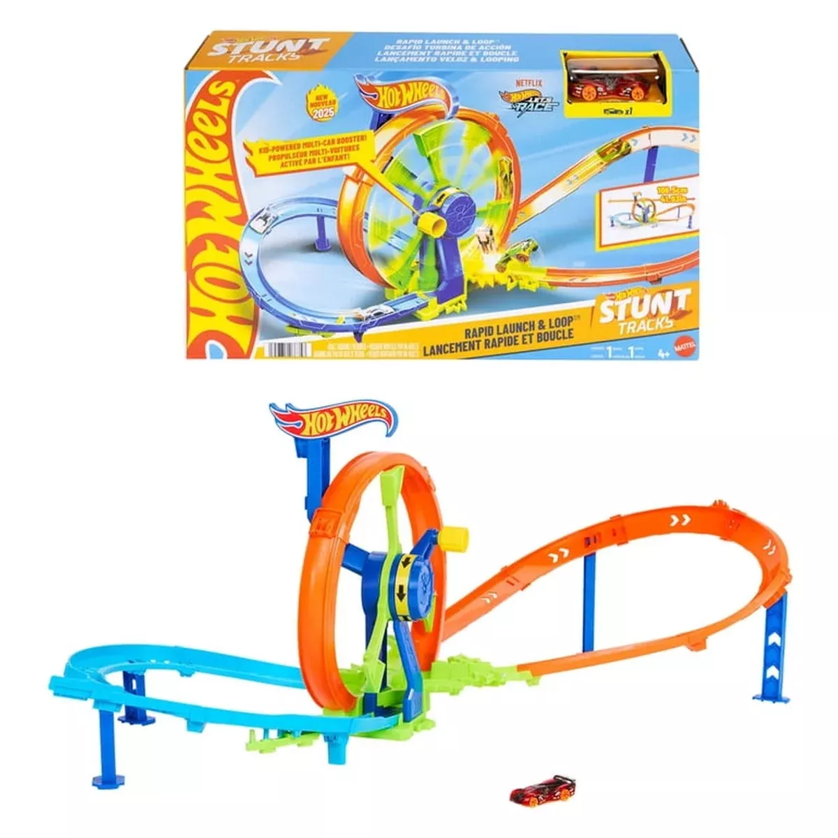 Mattel Hot Wheels Rapid Launch And Loop Stunt Track
