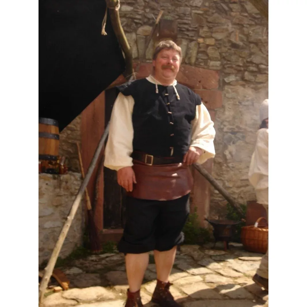 Medieval Padded Velvet Doublet Heinrich black