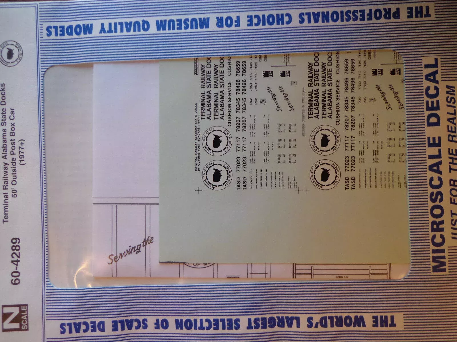 Microscale Decal N#60-4289 TASD Box Car – Single Door – Outside Post – 50′ (19