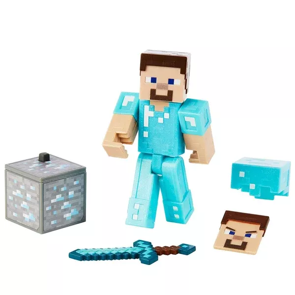Minecraft Steve In Diamond Armor Figure Set