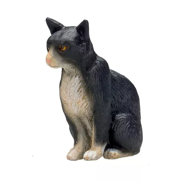 MOJO Cat Sitting Black And White Animal Figure 387371
