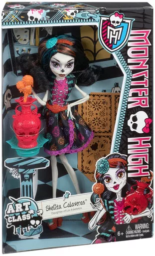 Monster High Art Class Skelita Calaveras Doll 2013 Mattel BDF14