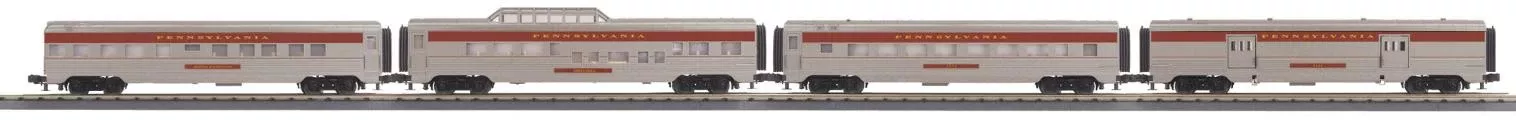 MTH 30-67855 O Gauge 4 Car 60' Passenger Car Set Pennsylvania PRR