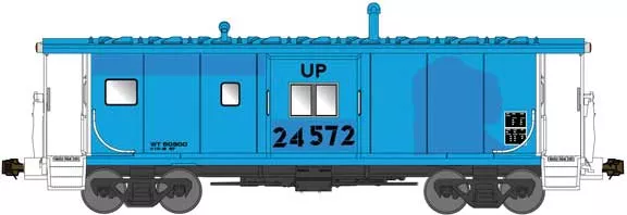 N International Car Bay Window Caboose Phase 4 - Ready to Run -- Union Pacific #24572 (Patched Ex-RI, blue, white, black)