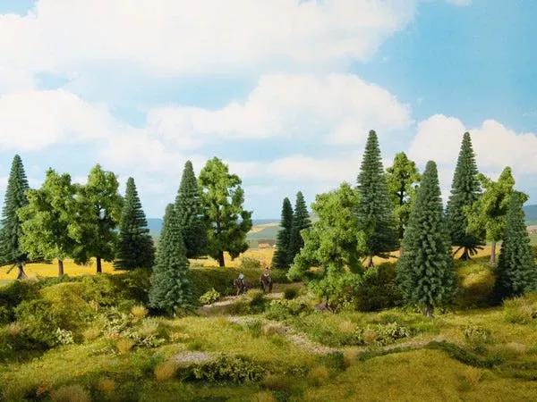 Noch 24621 All Scale Mixed Forest Trees -- 3-15/16 - 5-1/2" 10 - 14cm Tall (16)