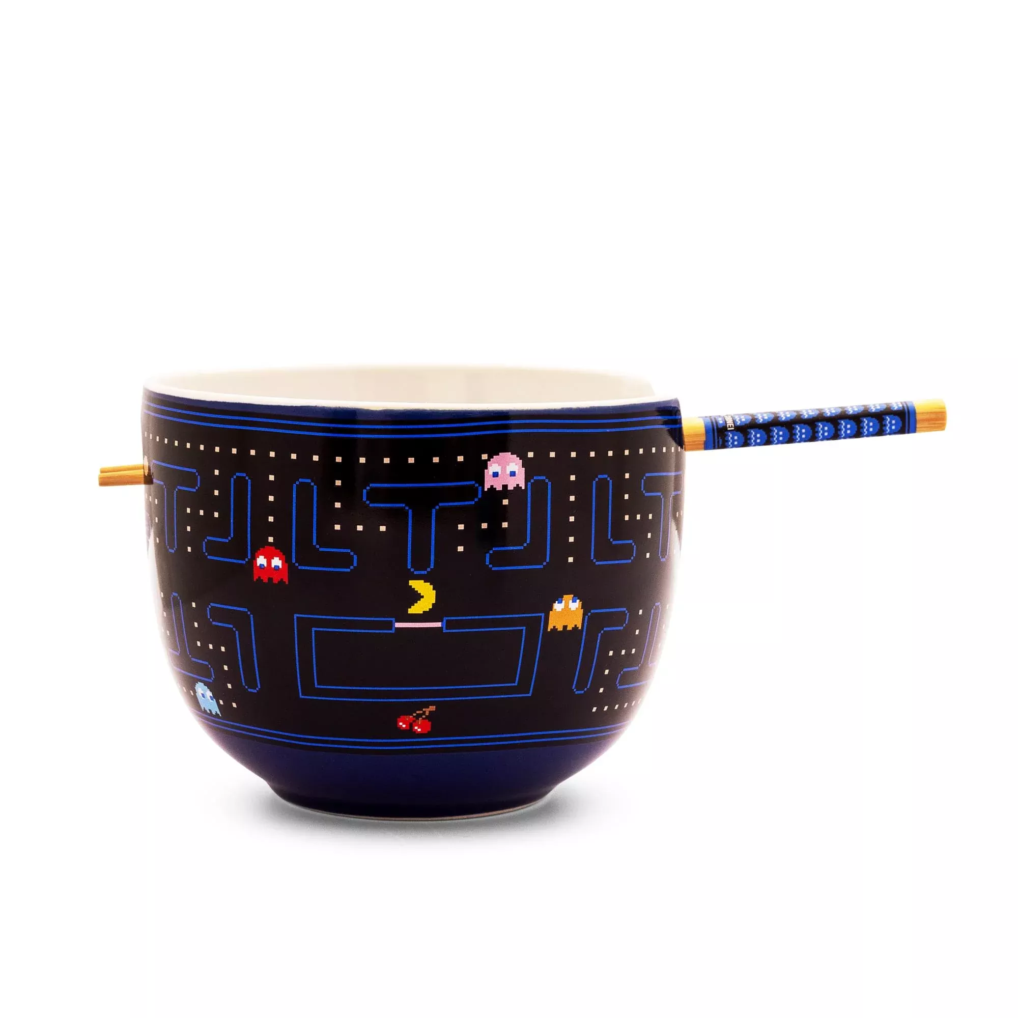 PAC-MAN Classic Maze 20-Ounce Ceramic Ramen Bowl and Chopstick Set