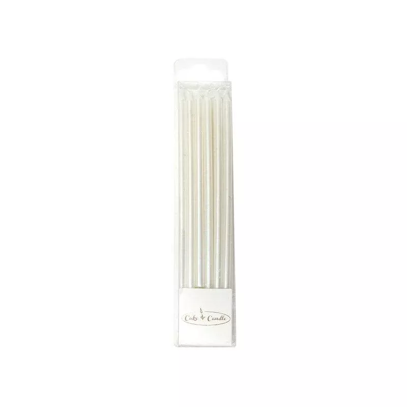 Pearlized White Metallic Candles