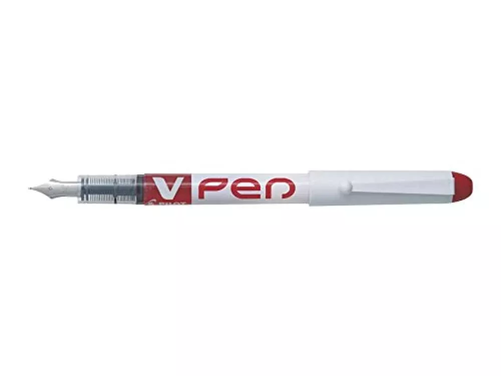 Pilot V Pen SVPN-4W R Disposable Fountain Pen - Red, Box of 12