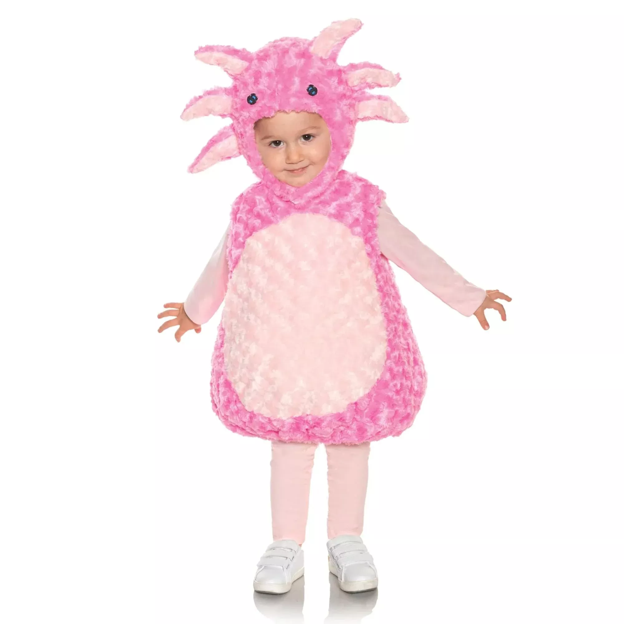 Pink Axolotl Plush Baby Costume With Hood