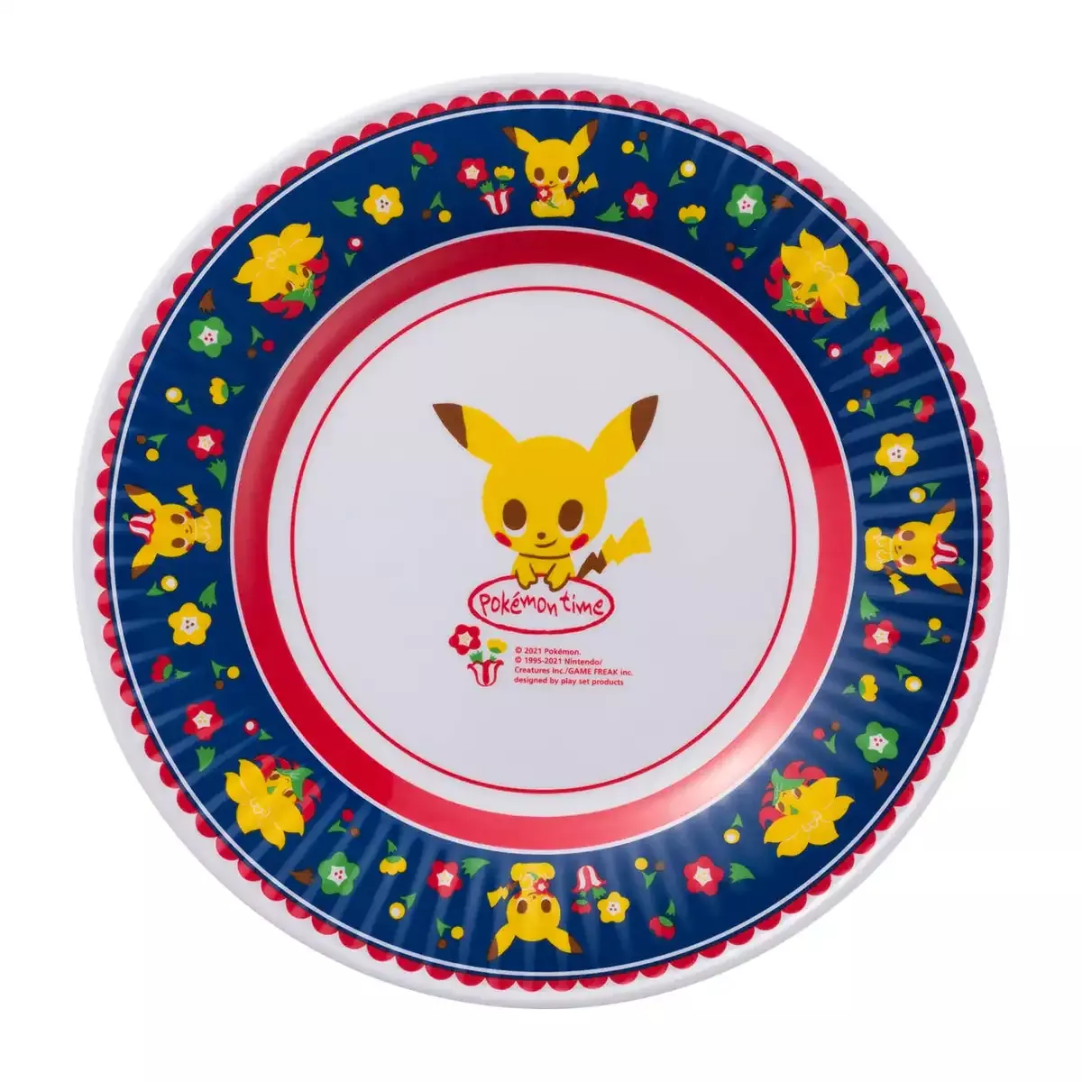 POKEMON CENTER ORIGINAL Melamine Plate Pokemon Time Pikachu Red