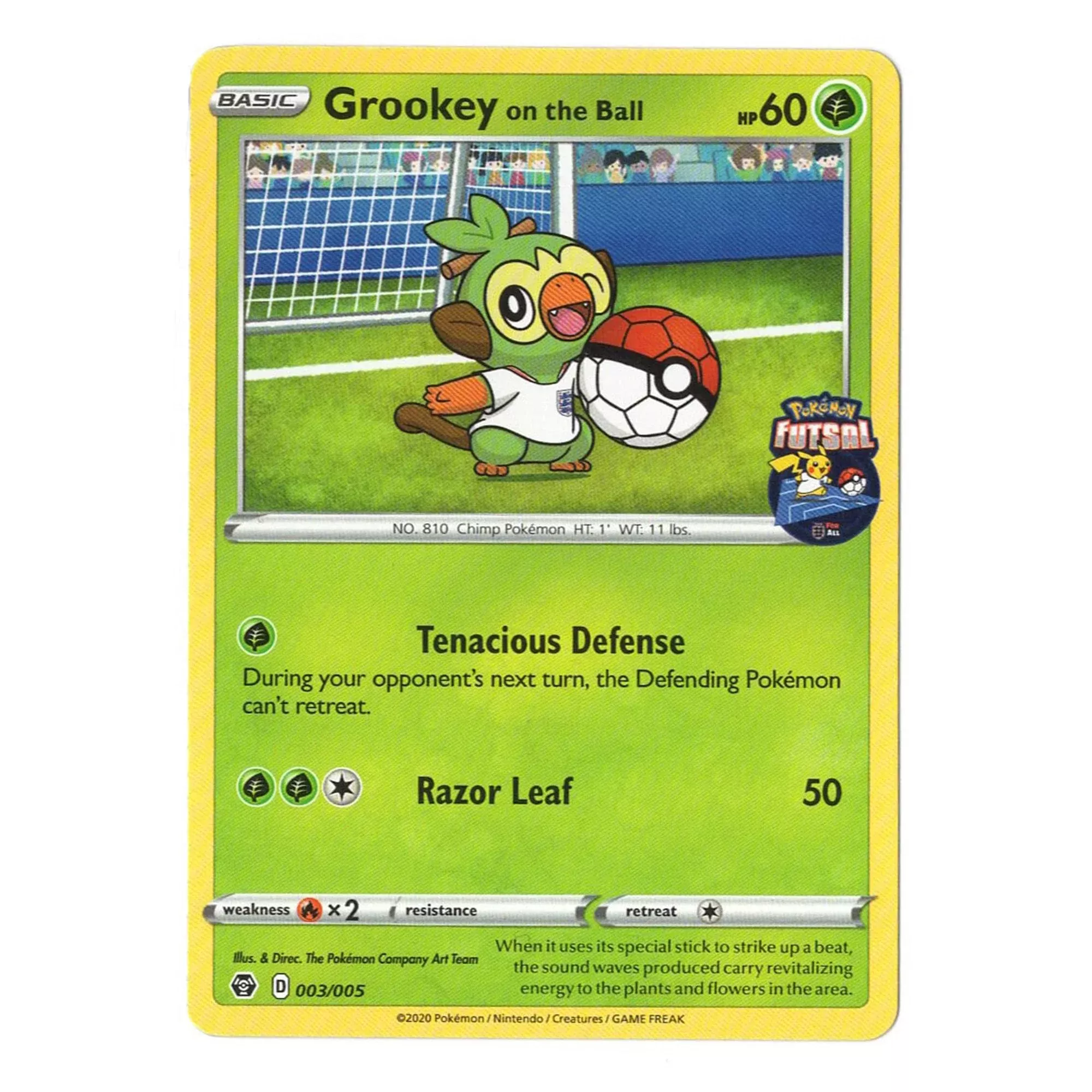 Pokemon Futsal 2020 Promo Trading Card | Grookey on the Ball